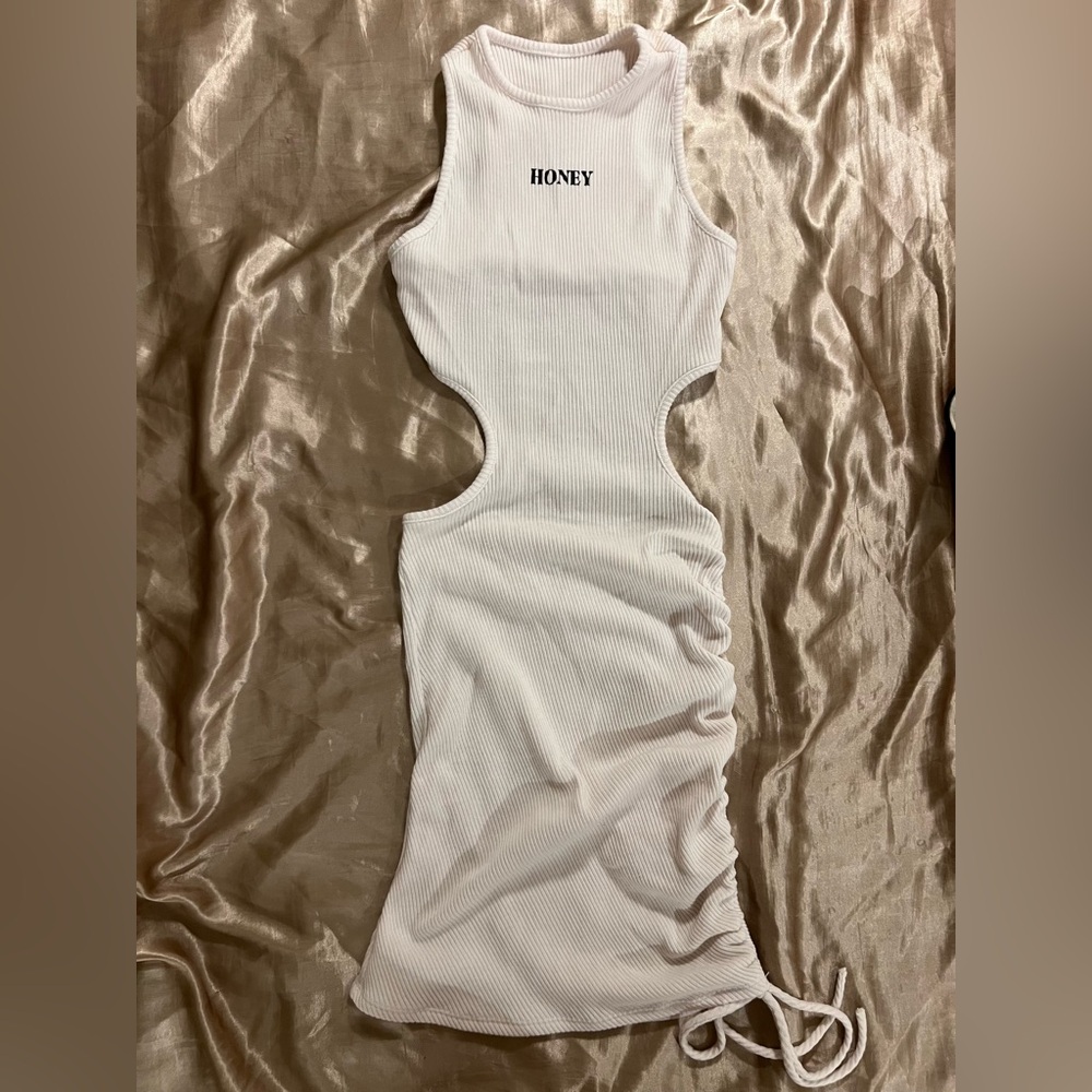 EUC Cut-out Back Mini Dress in White Size S